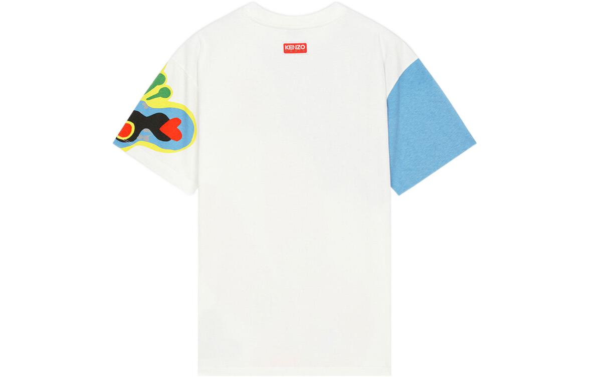 Lookbook (W) KENZO FW22 Camiseta Blanca de Manga Corta con Estampado Animal. FD52TS0464SY-02