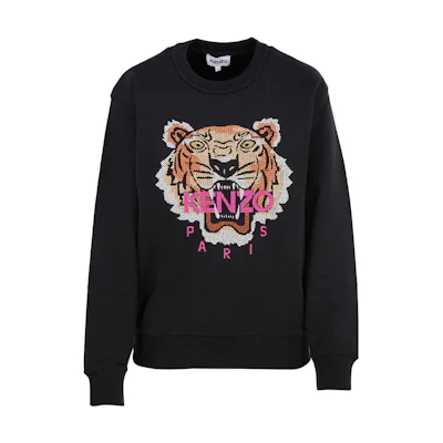 (Women) KENZO FW22 Black Logo Jacquard Pullover Sweatshirt FC62SW8244XD-99