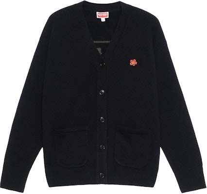 (W) KENZO FW22 Kardigan Wool Hitam Lelaki dengan Logo Huruf Reka Bentuk Leher V FC62CA3423LC-99 Buy (W) KENZO FW22 Kardigan Wool Hitam Lelaki dengan Logo Huruf Reka Bentuk Leher V FC62CA3423LC-99