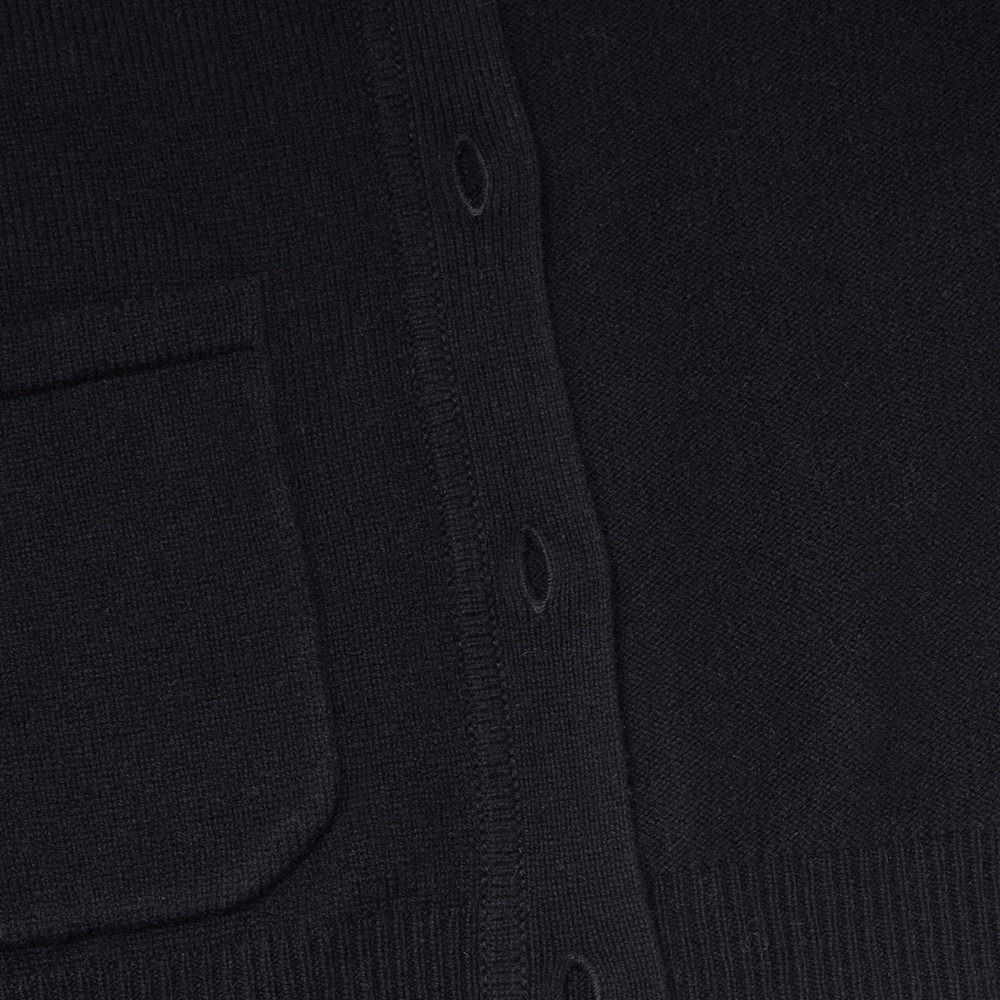 Purchase (W) KENZO FW22 Kardigan Wool Hitam Lelaki dengan Logo Huruf Reka Bentuk Leher V FC62CA3423LC-99