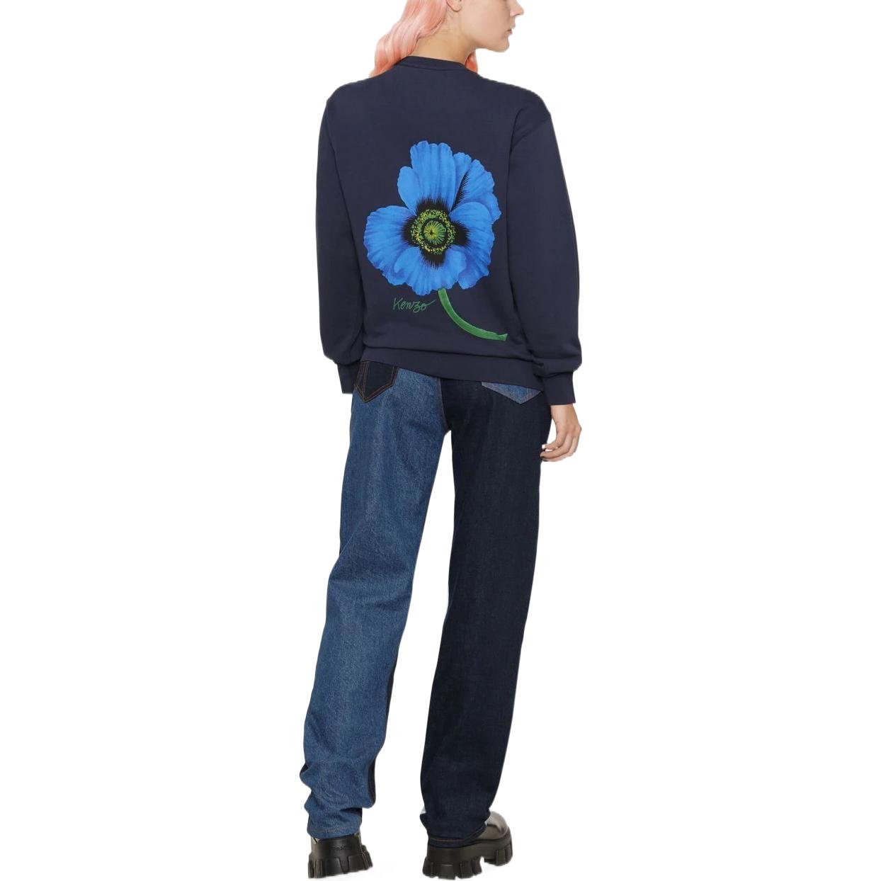 (Women) KENZO FW22  Blue Loose Fit Crewneck Sweatshirt with Logo Print. FC62SW0164MF-77 圖 5
