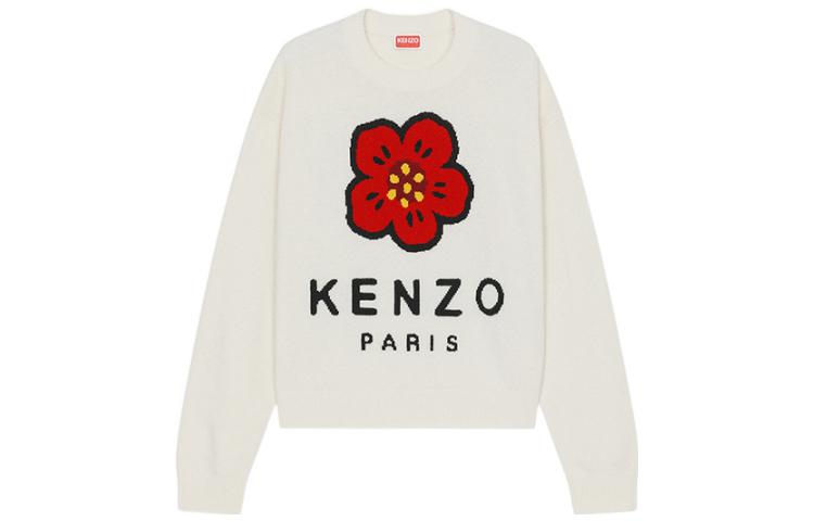(Women) KENZO FW22  Floral Logo Wool Crewneck Sweater - Off White. FC62PU3443LD-WHITE 圖 2