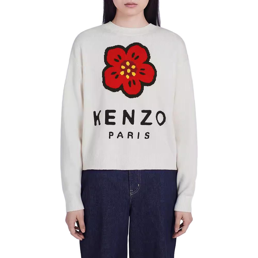 (Women) KENZO FW22  Floral Logo Wool Crewneck Sweater - Off White. FC62PU3443LD-WHITE 圖 6