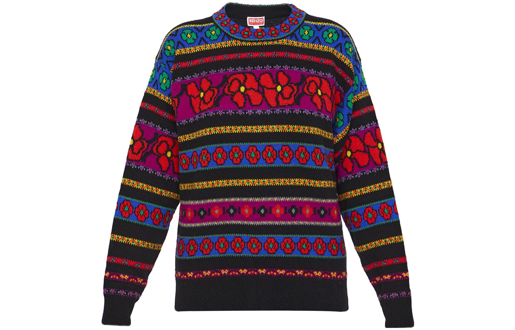 (Women) KENZO FW22  Floral Print Patchwork Wool Sweater Multicolor. FC62PU3203CI-21 圖 2