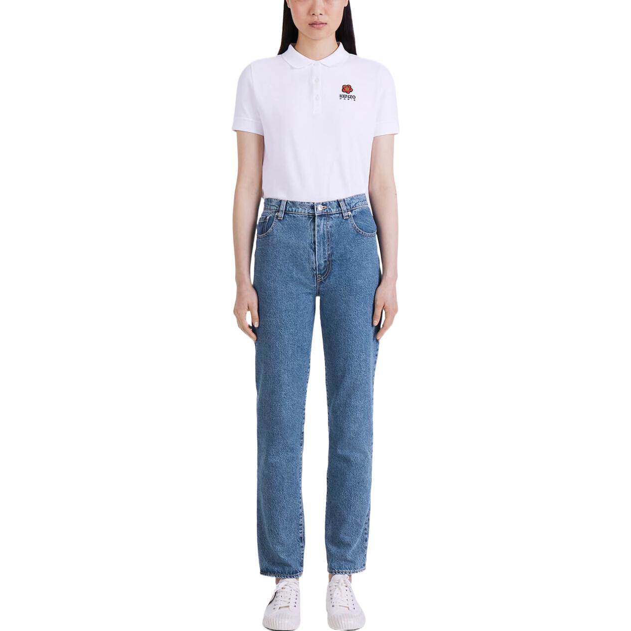 Shop (Women) KENZO FW22  High-Waisted Straight-Leg Jeans Blue. FC62DP2009IB-67