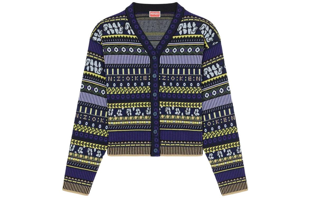 Order (W) KENZO FW22 午夜藍提花針織開襟衫。 FC62CA3183CD-77