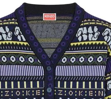 (W) KENZO FW22 午夜藍提花針織開襟衫。 FC62CA3183CD-77 Sizing (W) KENZO FW22 午夜藍提花針織開襟衫。 FC62CA3183CD-77