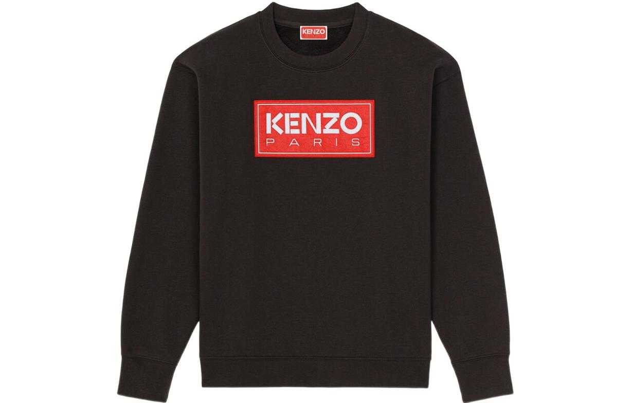 Order (W) KENZO FW22 Sudadera Negra con Logo Estampado Cuello Redondo FC62SW0024MF-99J