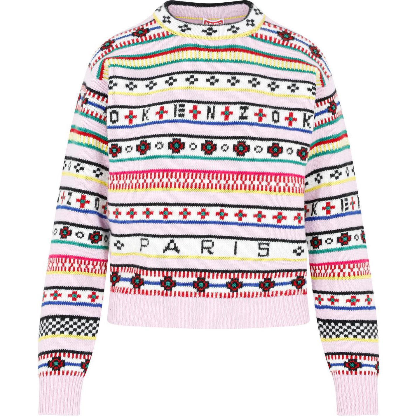 Buy (Women) KENZO FW22  Multicolor Striped Jacquard Wool Sweater. FC62PU3173CH-30