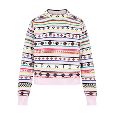 (Women) KENZO FW22 Multicolor Striped Jacquard Wool Sweater. FC62PU3173CH-30