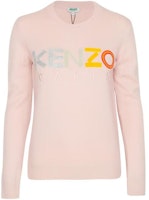 (Women) KENZO FW22 Pink Knit Pullover Sweater with Embroidered Logo. F762TO457808-34 (Women) KENZO FW22 Pink Knit Pullover Sweater with Embroidered Logo. F762TO457808-34