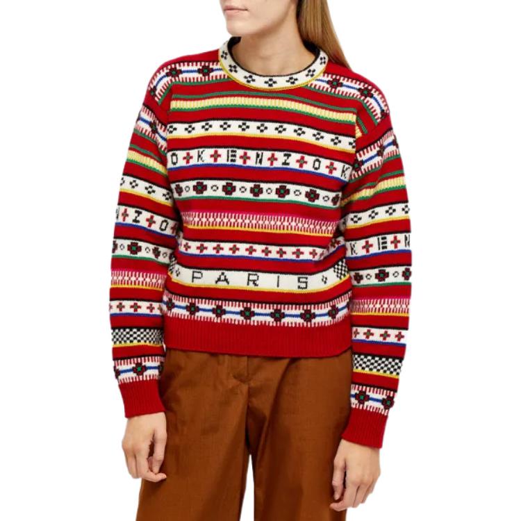(Women) KENZO FW22  Red Knit Sweater with Logo Jacquard Design. FC62PU3173CH-21 圖 5