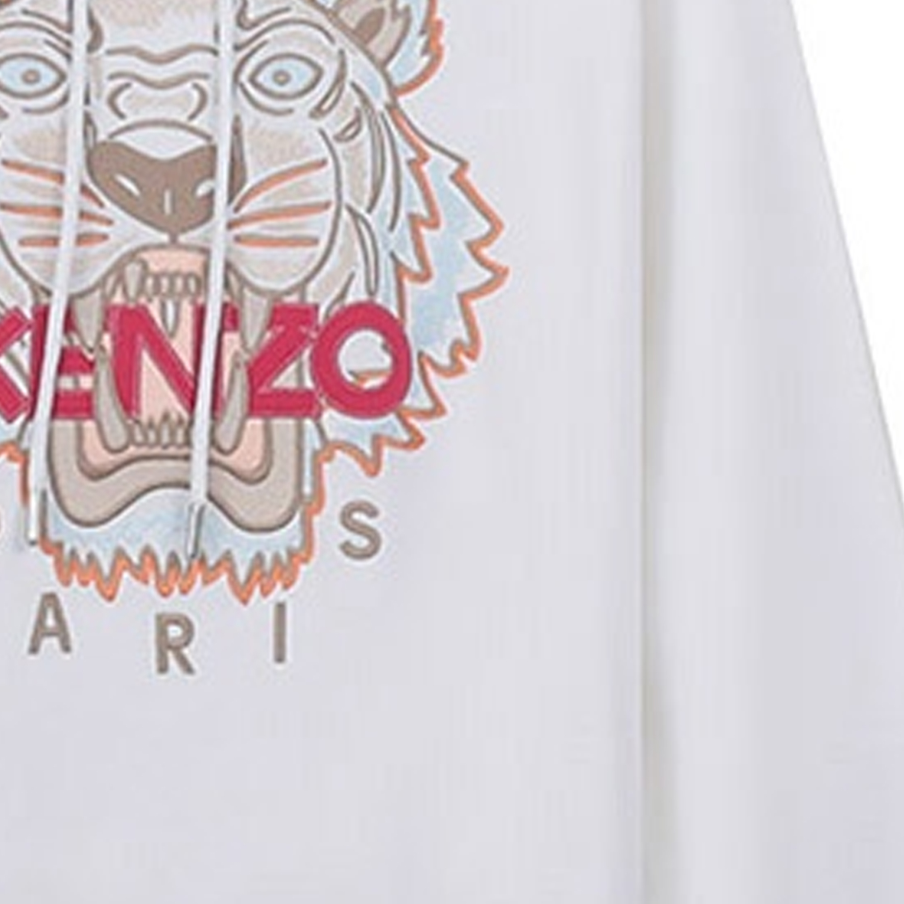 Sizing (Women) KENZO FW22  White Cotton Hoodie with Tiger Logo Embroidery. FC62SW8714XL-01B