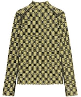 (Women) KENZO FW22 Yellow Geometric Print Slim Fit Long-Sleeve Turtleneck Tee FC62PU3003CB-40 (Women) KENZO FW22 Yellow Geometric Print Slim Fit Long-Sleeve Turtleneck Tee FC62PU3003CB-40