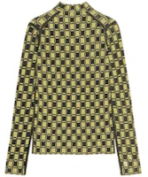Order (W) KENZO FW22 黃色幾何印花修身長袖高領T恤 FC62PU3003CB-40