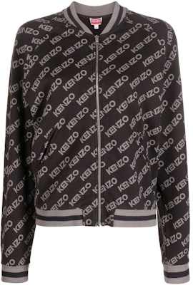 (Women) KENZO FW22 All-Over Logo Zip-Up Jacket Grey Spring Collection. FC62BL7004MF-99J Order (Women) KENZO FW22 All-Over Logo Zip-Up Jacket Grey Spring Collection. FC62BL7004MF-99J