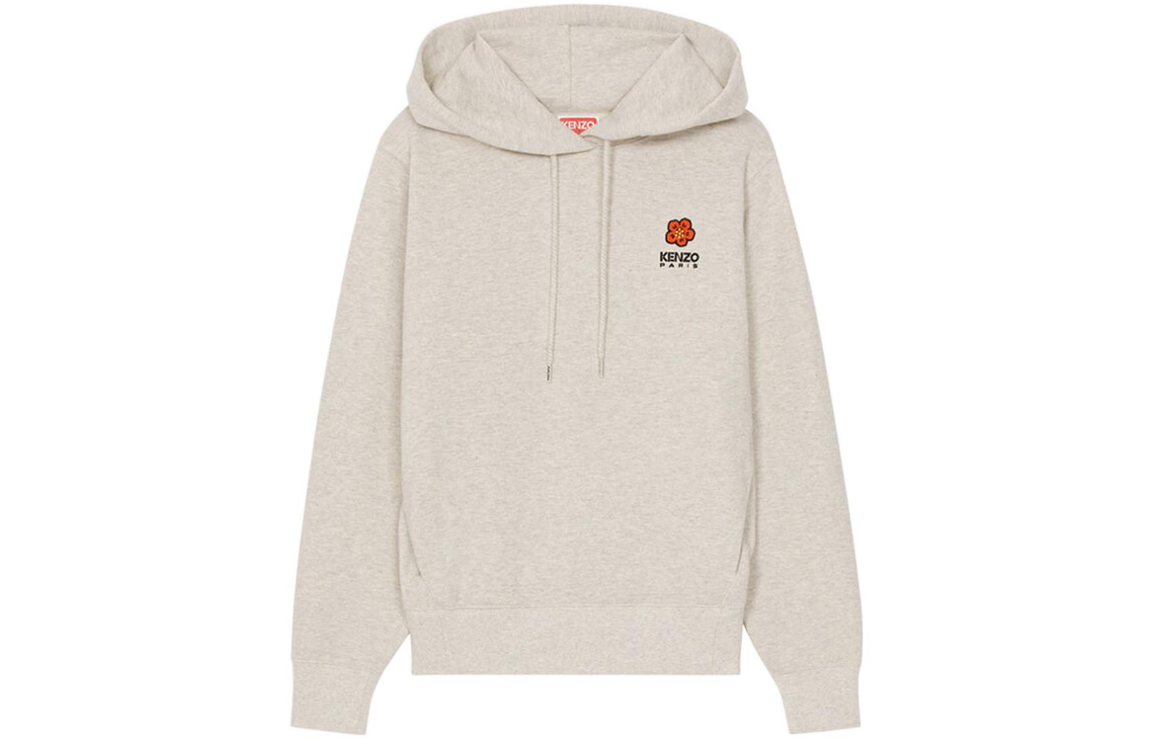 (Women) KENZO FW22 Beige Logo Print Hoodie  Long Sleeve Sweatshirt FC62SW0154MF-93