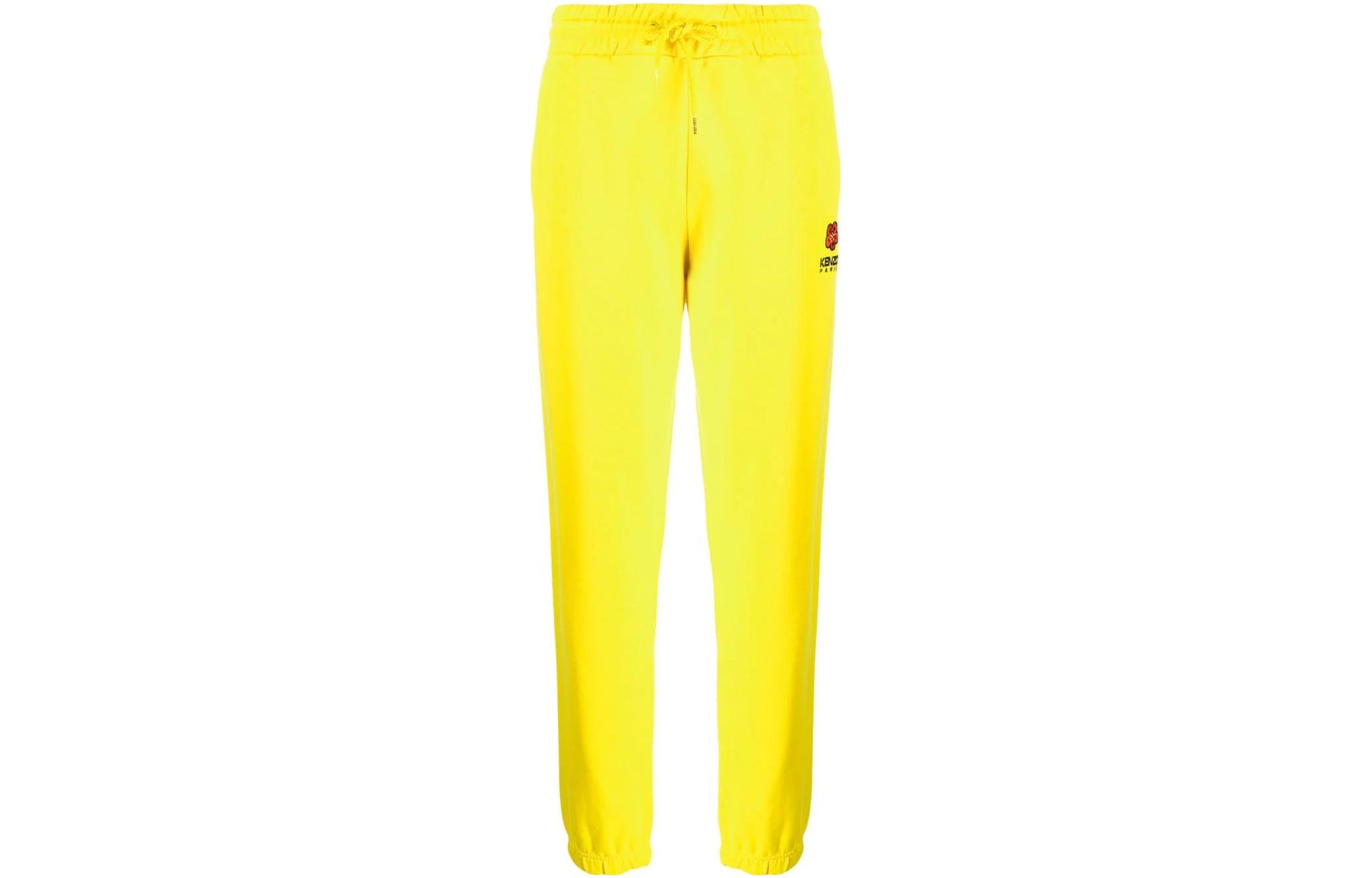 (Women) KENZO FW22 Boke Flower Embroidered Jogger Pants  Yellow FC62PA7004MF-40