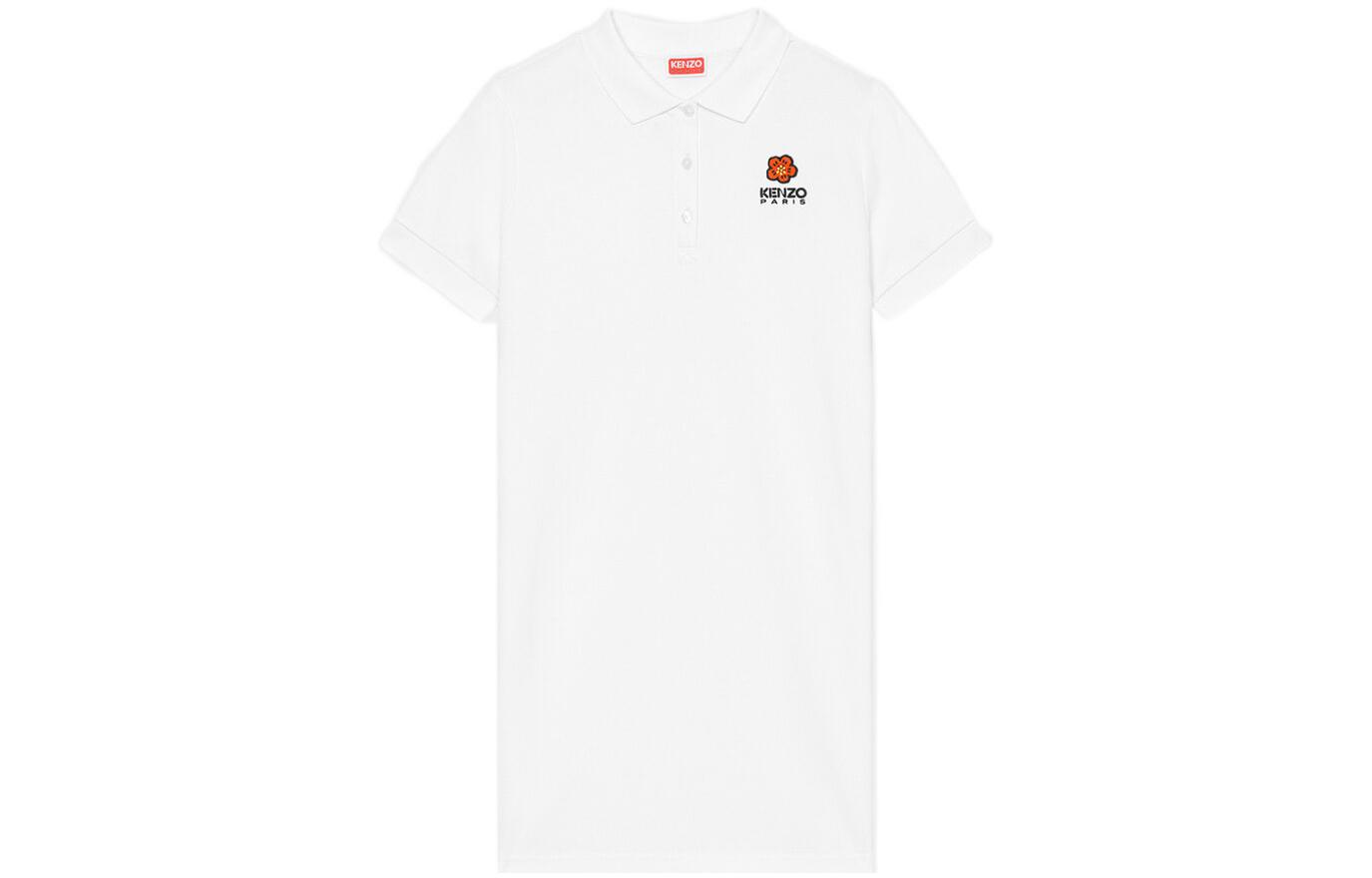 Order (W) KENZO 女士 FW22 Boke Flower 白色刺绣Logo中长款T恤连衣裙 FC62RO7074PU-01