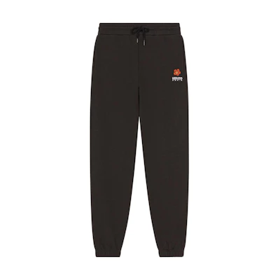 (Women) KENZO FW22 Floral Logo Embroidered Drawstring Joggers Black Autumn. FC62PA7004MF-99J