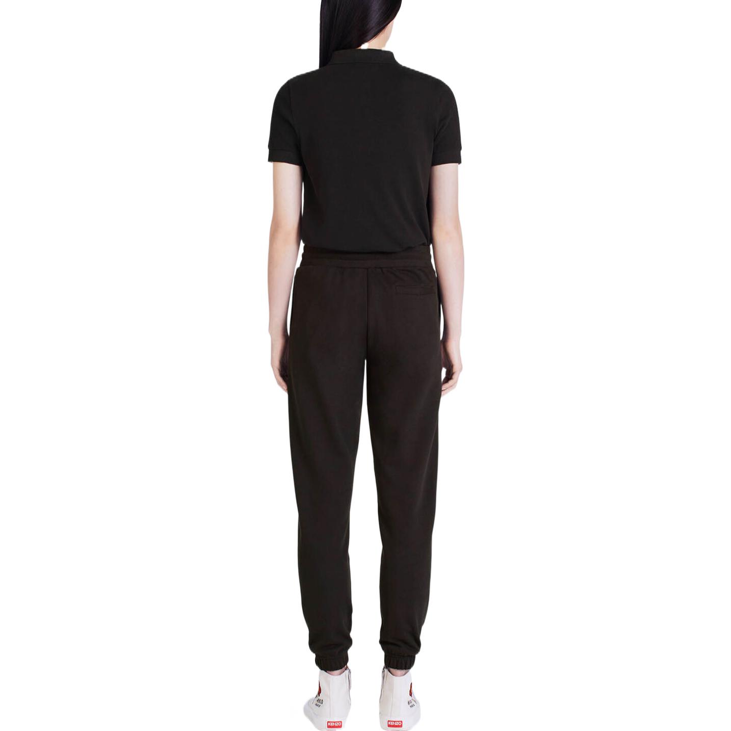 Purchase (W) KENZO FW22 Seluar Jogger Hitam Logo Bunga Sulam dengan Tali Serut. FC62PA7004MF-99J