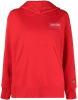 (Women) Kenzo FW22 Red Hoodie with Chest Logo Print FC62SW0094MC-21 (Women) Kenzo FW22 Red Hoodie with Chest Logo Print FC62SW0094MC-21