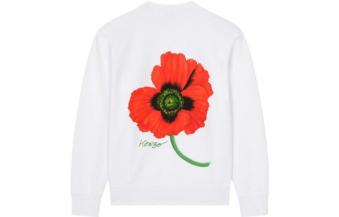 (Women) Kenzo FW22 White Floral Print High-Neck Long-Sleeve Sweatshirt FC62SW0164MF-01 圖 2