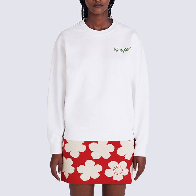 (Women) Kenzo FW22 White Floral Print High-Neck Long-Sleeve Sweatshirt FC62SW0164MF-01 圖 4