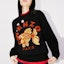 Details for (Women) KENZO FW23 Black Crew Neck Knit Sweater with Animal Letter Print. FD62PU4233BI-99J