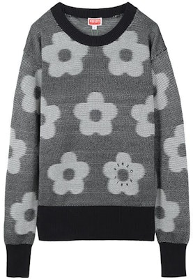 (W) KENZO FW23 Baju Sweater Hitam Motif Bunga Crewneck Pullover. FD62PU4133CA-99 Buy (W) KENZO FW23 Baju Sweater Hitam Motif Bunga Crewneck Pullover. FD62PU4133CA-99