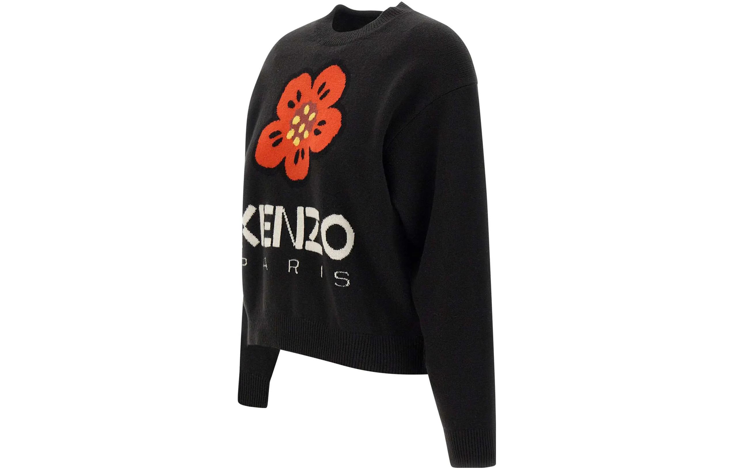 (Women) KENZO FW23  Black Floral Letter Pattern Crewneck Sweater. FD62PU4303LD-99 圖 4
