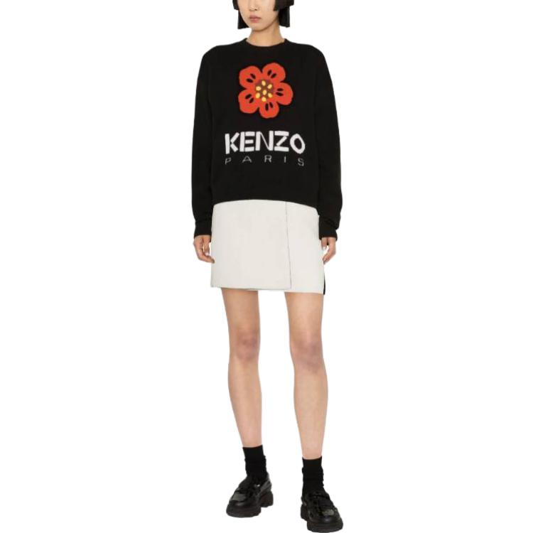 (Women) KENZO FW23  Black Floral Letter Pattern Crewneck Sweater. FD62PU4303LD-99 圖 5
