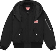 (Women) KENZO FW23 Black Hooded Puffer Jacket with Logo Patch. FD62BL1739NK-99 (Women) KENZO FW23 Black Hooded Puffer Jacket with Logo Patch. FD62BL1739NK-99