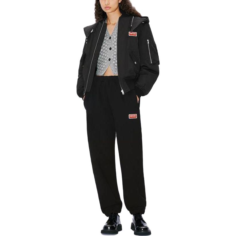 Shop (W) KENZO FW23 Chaqueta Acolchada Negra con Capucha y Parche de Logo. FD62BL1739NK-99