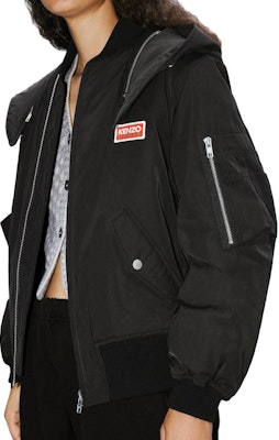 (W) KENZO FW23 Chaqueta Acolchada Negra con Capucha y Parche de Logo. FD62BL1739NK-99 Details for (W) KENZO FW23 Chaqueta Acolchada Negra con Capucha y Parche de Logo. FD62BL1739NK-99