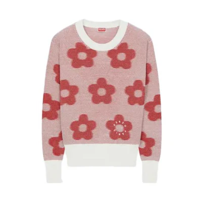 (Women) KENZO FW23 Floral Print Crewneck Pullover Sweater. FD62PU4133CA-02