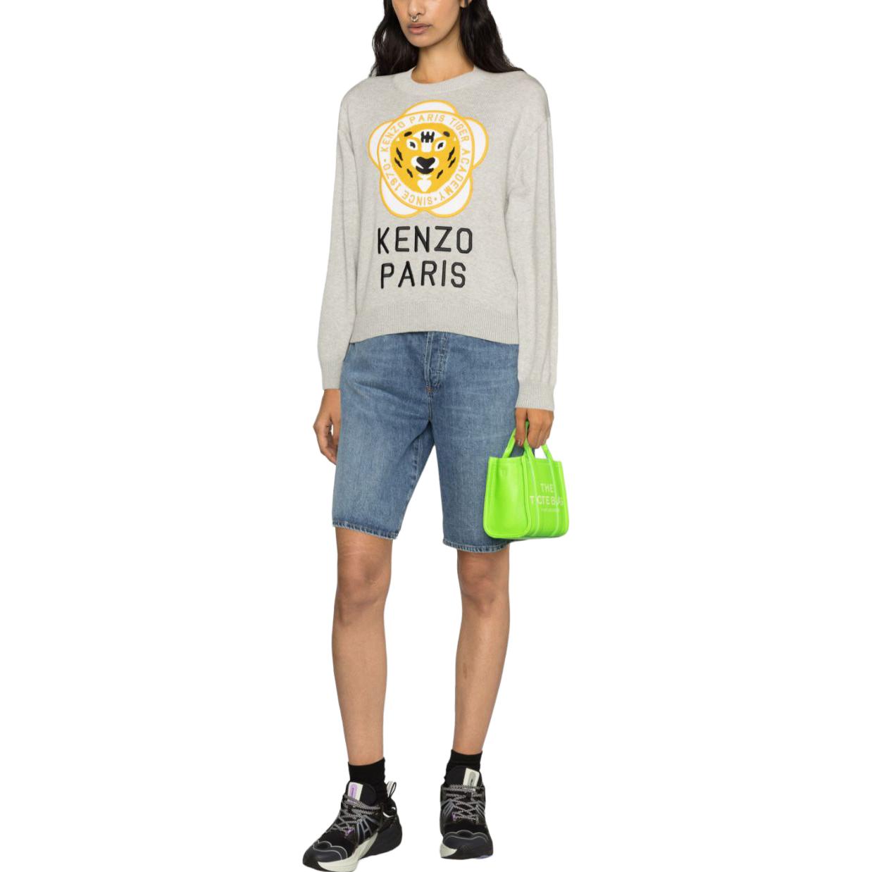 (Women) KENZO FW23  Grey Crewneck Sweater with Animal Print Letters Design. FD62PU4263BB-93 圖 5