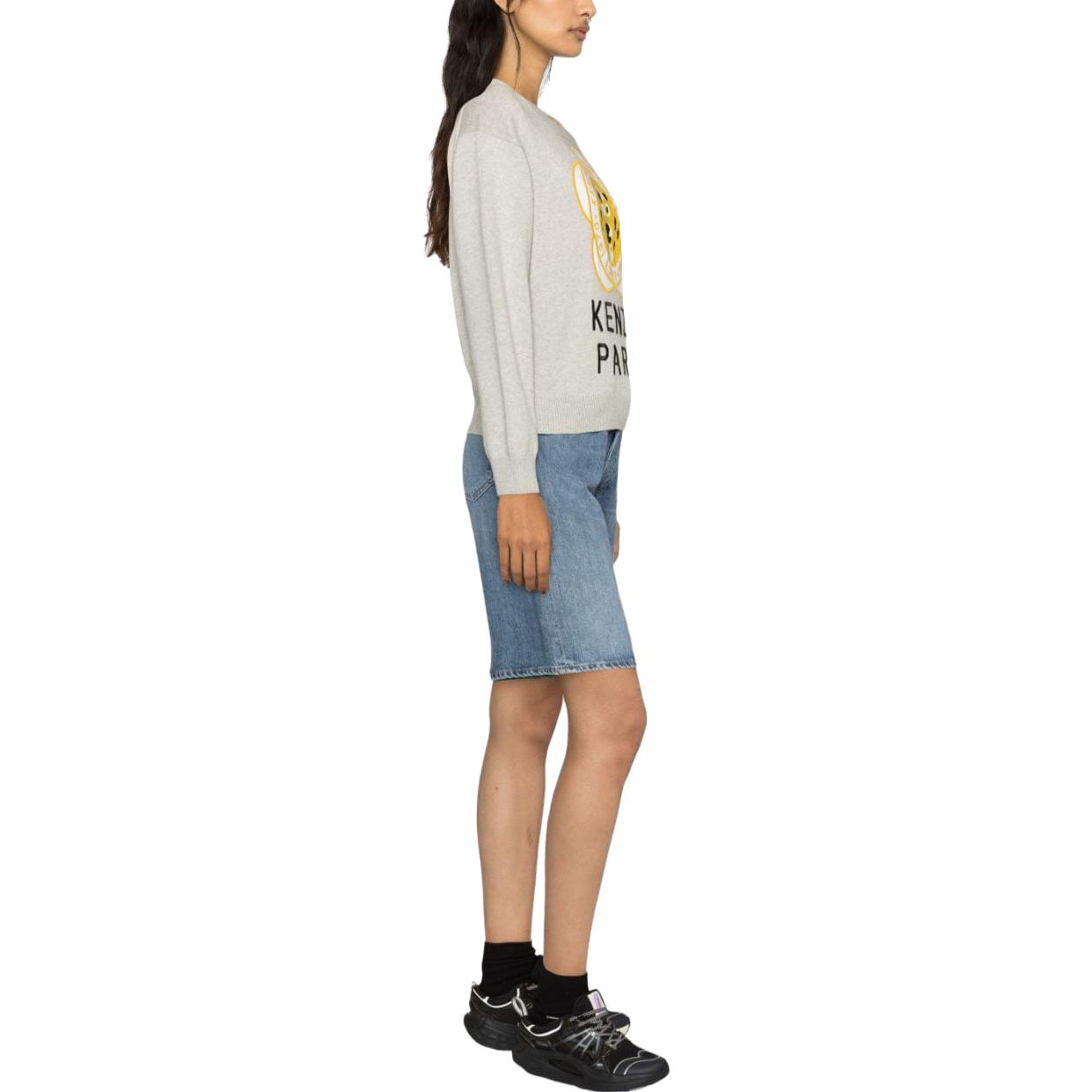 (Women) KENZO FW23  Grey Crewneck Sweater with Animal Print Letters Design. FD62PU4263BB-93 圖 7