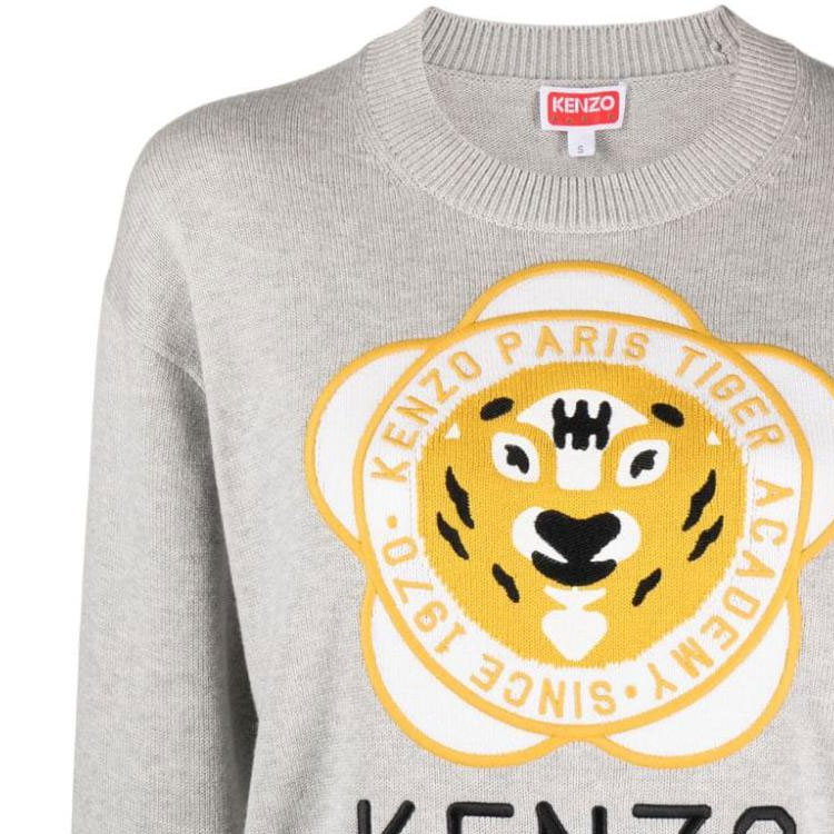 (Women) KENZO FW23  Grey Crewneck Sweater with Animal Print Letters Design. FD62PU4263BB-93 圖 9