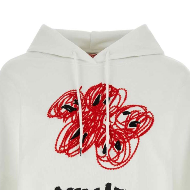 (Women) KENZO FW23  White Floral Letter Embroidered Cropped Hoodie. FE52SW1244MF-02 圖 4