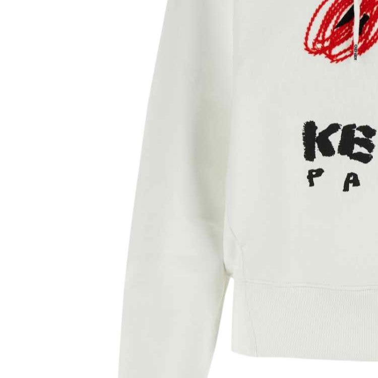 (Women) KENZO FW23  White Floral Letter Embroidered Cropped Hoodie. FE52SW1244MF-02 圖 6