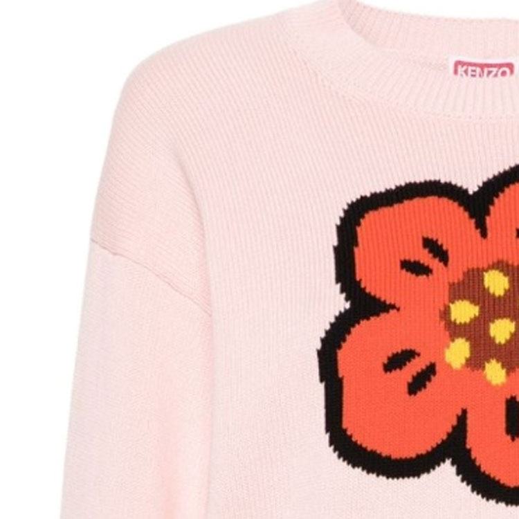 Details for (W) 겐조 FW23 플로럴 레터 프린트 크루넥 니트 스웨터 핑크 FD52PU3803LC-34