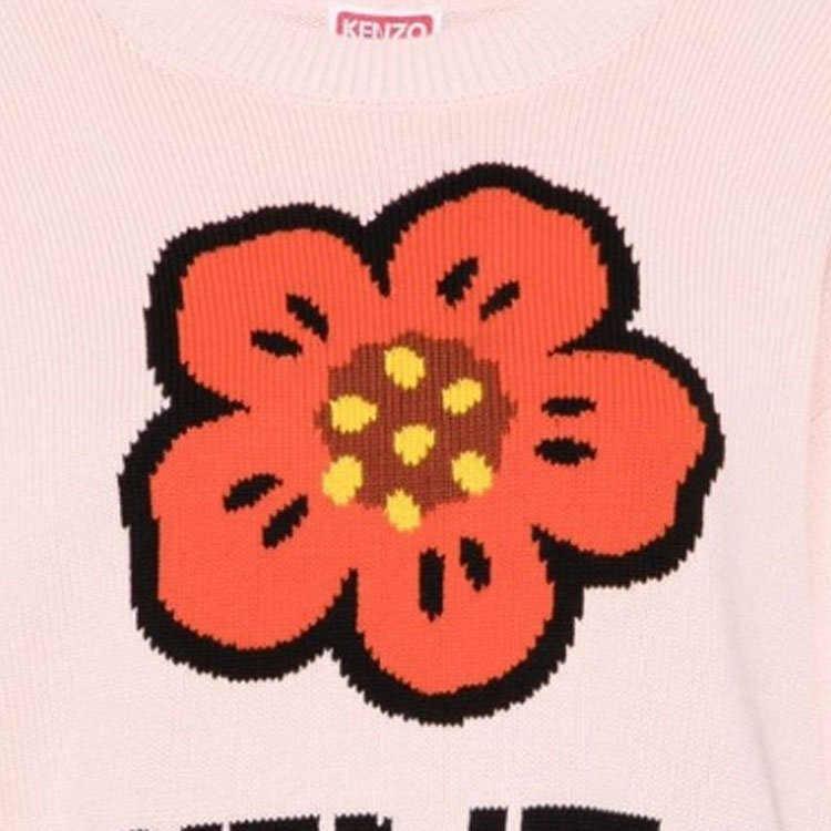 Sizing (W) 겐조 FW23 플로럴 레터 프린트 크루넥 니트 스웨터 핑크 FD52PU3803LC-34