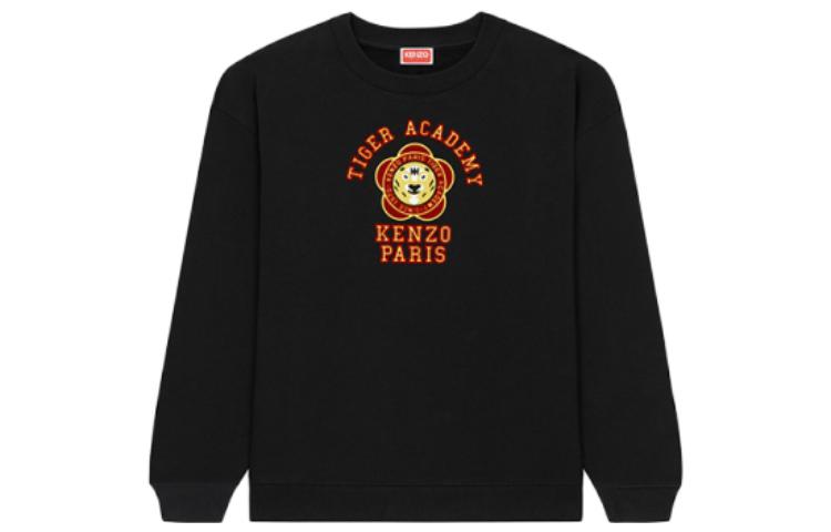 (Women) KENZO FW23 Floral Tiger Logo Print Crewneck Sweatshirt Women Black. FD62SW0724ME-99J