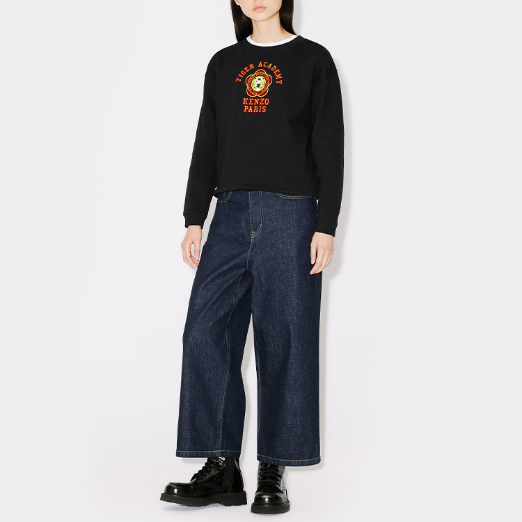 Shop (W) Sudadera Negra Mujer KENZO FW23 Logo Tigre Floral. FD62SW0724ME-99J