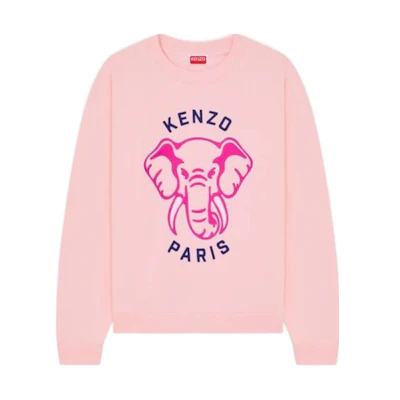 (Women) Kenzo FW23 Pink Cartoon Logo Letter Print Crewneck Sweatshirt FE52SW1364MF-34