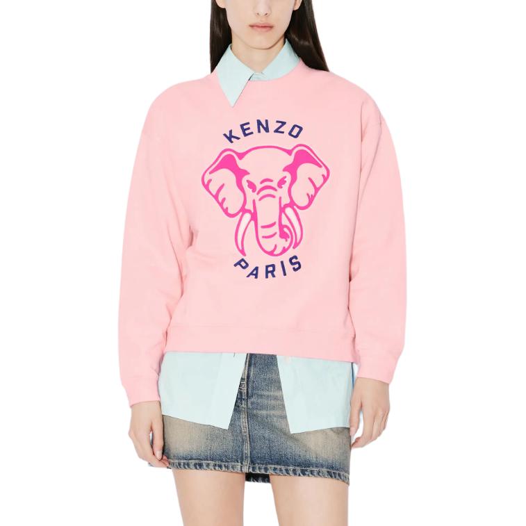 (Women) Kenzo FW23 Pink Cartoon Logo Letter Print Crewneck Sweatshirt FE52SW1364MF-34 圖 5