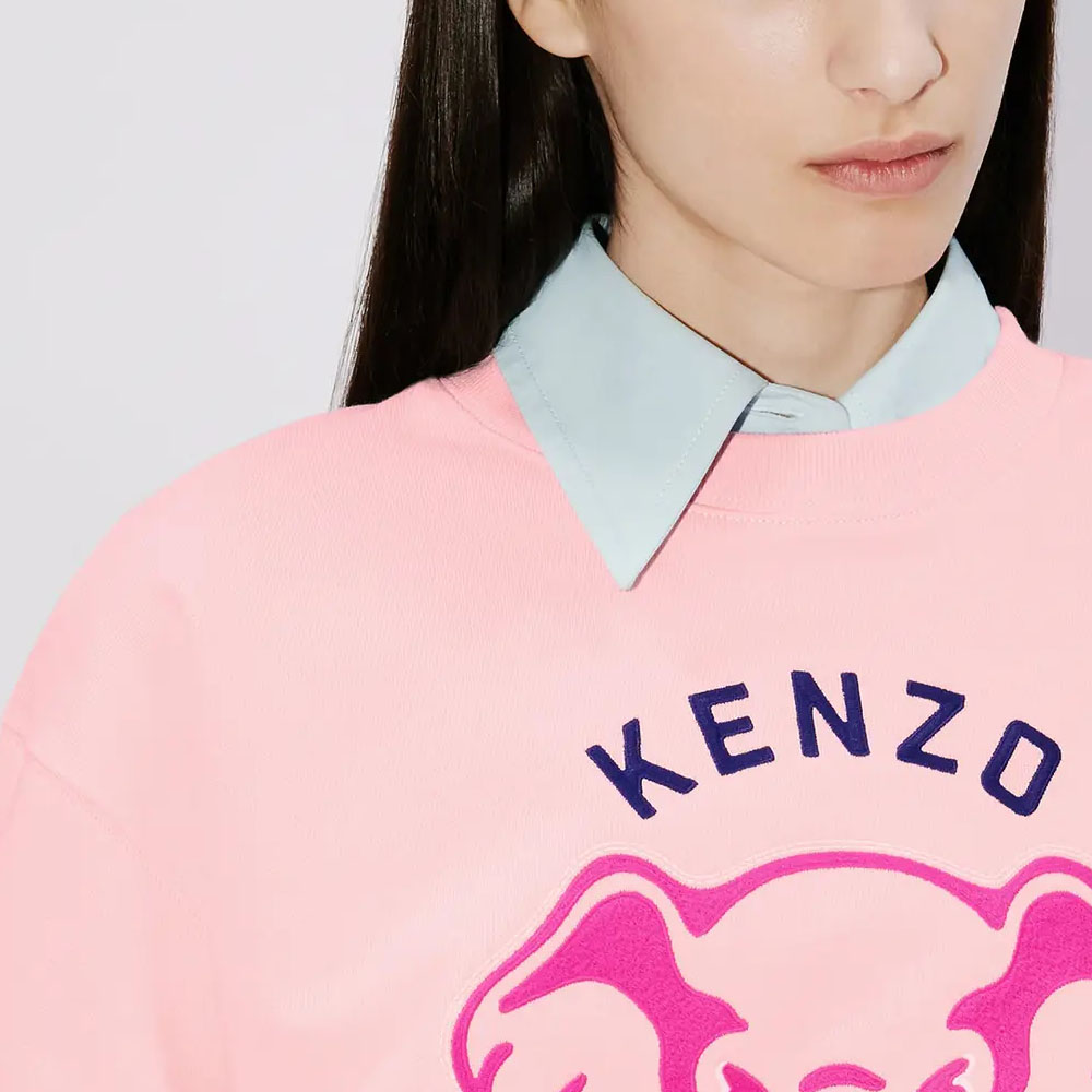 (Women) Kenzo FW23 Pink Cartoon Logo Letter Print Crewneck Sweatshirt FE52SW1364MF-34 圖 7