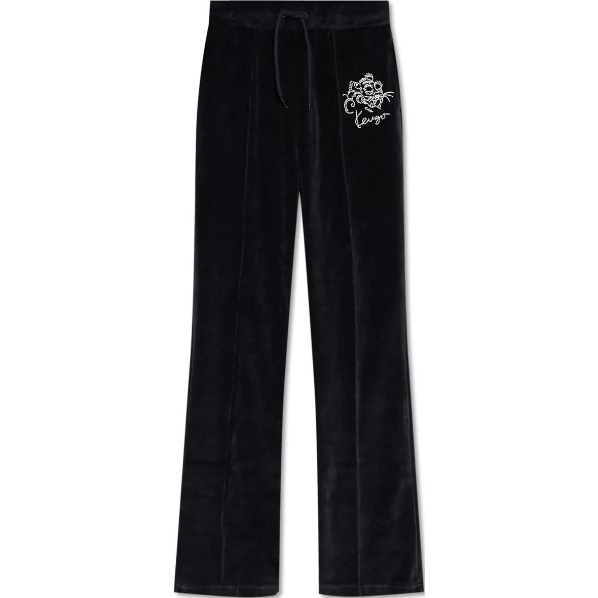 (Women) KENZO FW24  Black Elastic Waist Loose Fit Casual Pants FE62PA7354VE-99