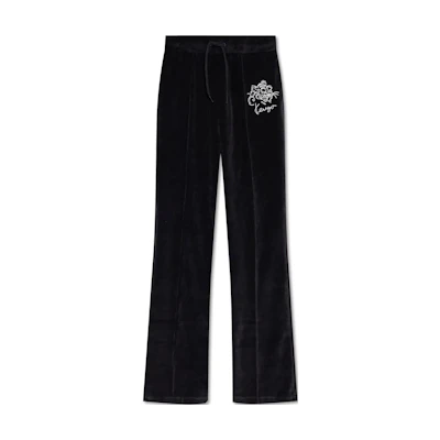 (Women) KENZO FW24 Black Elastic Waist Loose Fit Casual Pants FE62PA7354VE-99